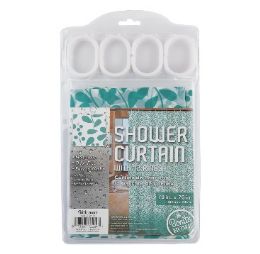 72 Bulk Bh S-Curtain W-Hooks 70x70in Leaves pe