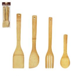 24 Bulk Bamboo Kitchen 4pc Set 11.8 Inches