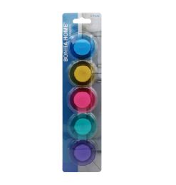 96 Bulk Bh Platic Buttom Magnet 5ct Asst Color