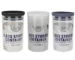 12 Bulk Bh Round Glass Storage With Lid 33.8oz