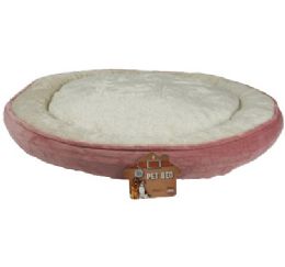 6 Bulk Bp Fleece Mauve Lg Pet Bed 27.5in Dia