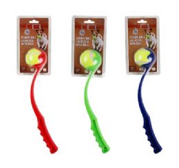 72 Bulk Bp Pet Toy Tennis Ball Launcher 15in
