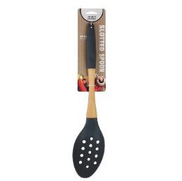 72 Bulk Nylon Slotted Spoon Grey 13 Inches