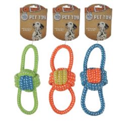 48 Bulk Bp Pet Rope Toy Asst Colors 7in