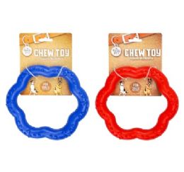 48 Bulk Bp Plastic Chew Toy Ring 7.2in 2 Asst