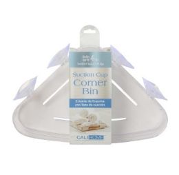 12 Bulk Ch Corner BiN-Suct Cup Cl 9.25x6x1.25 inches