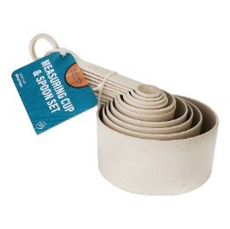 72 Bulk Wheat Straw Measuring Cups & Spoons Set