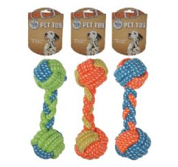 48 Bulk Bp Pet Rope Toy Asst Colors 7in