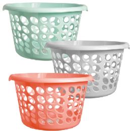 24 Bulk Bh Plastic Laundry Basket 3 Colors 16ltr