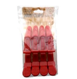 144 Bulk Bh Red Hair Clips, 4ct