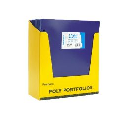 48 Bulk Promarx 2 Pocket Blue Portfolio Poly