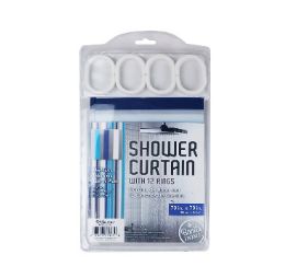 72 Bulk Bh S-Curtain W-Hooks 70x70in Striped pe