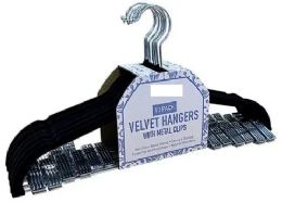10 Bulk Black Hanger With Clips 10