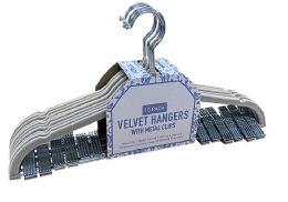10 Bulk Grey Hanger With Clips