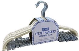 10 Bulk Ivory Hanger With Clips 10