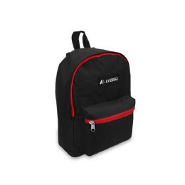 30 Bulk Basic Color Block Backpack In Black Red