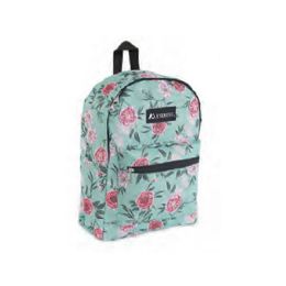 30 Bulk Basic Pattern Backpack In Green Flower Print