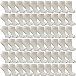48 Bulk Yacht & Smith Women's White No Show Ankle Socks Size 9-11