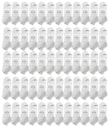 48 Bulk Yacht & Smith Women's White No Show Ankle Socks