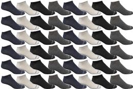48 Bulk Yacht & Smith Womens Light Weight No Show Ankle Socks Solid Assorted 4 Colors