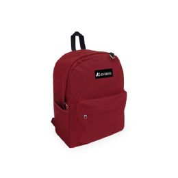 20 Bulk Classic Laptop Backpack Burgundy 13 inch W X 16.5 inch H X 6.5 inch D