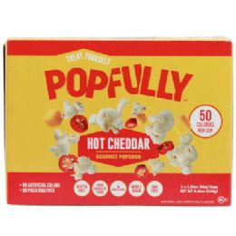 12 Bulk Microwave Popcorn 8.46oz 3ct Bag Hot Cheddar Gourmet Popfully