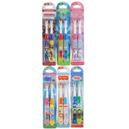 72 Bulk Toothbrush Kids 2pk Licensed 72pc Pdq Display 6assorted
