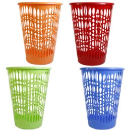12 Bulk Laundry Basket Panama Round No Lid 4 Colors Poly Bag Of 12 - Bagged