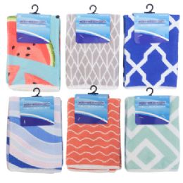 48 Bulk Dish Cloth Microfiber 3pk 11.8 Sq In 2 Print + 1 Coord Solid Per Set 6 Asst Tcd/ Hook