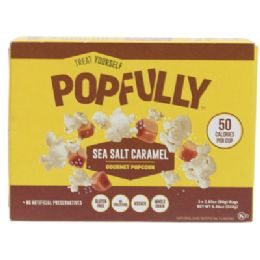 12 Bulk Microwave Popcorn 8.46oz 3ct Bag Sea Salt Caramel Gourmet Popfully