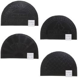24 Bulk Doormat Rubber Pin 4 Assorted Designs 16x24 Black Packed In Bale Ref #wS-922-hr