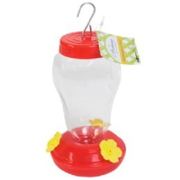 18 Bulk Hummingbird Feeder Plastic 7in H W/ Metal Hanging Hook L & G ht