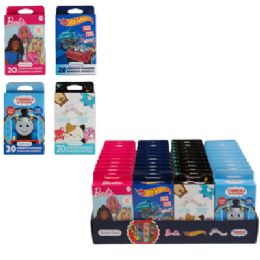 40 Bulk Bandages Kids Licensed 20ct 40pc Pdq Display - 4 Assorted Barbie/squishmallows/hot Wheels/thomas
