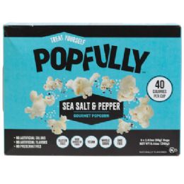 12 Bulk Microwave Popcorn 8.46oz 3ct Bag Sea Salt & Pepper Gourmet Popfully