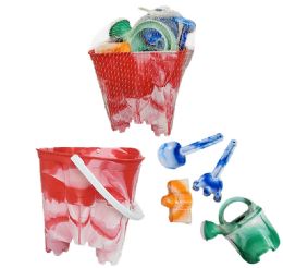 24 Bulk 5 Pc Marble Sand Castle Bucket Set