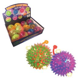 12 Bulk 3 inch Light Up Squeaky Spike Ball Yo yo