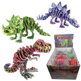 12 Bulk 3d Printed Dinosaur Fidget - 3 Asst. Styles