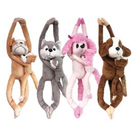 24 Bulk 24 inch HanG-A-Boo Dog W/baby - 4 Asst. Styles
