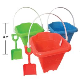24 Bulk 2 Gallon Sand Castle Bucket W/shovel