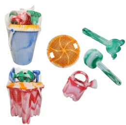 24 Bulk 5 Pc Round/square Sand Castle Mold Bucket Set