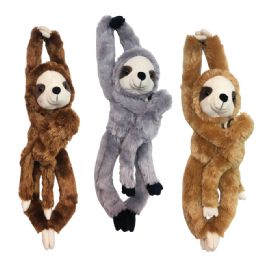 24 Bulk 24 inch HanG-A-Boo Sloth W/baby - 3 Asst. Colors