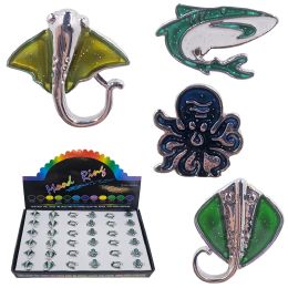 36 Bulk Sealife Mood Ring - 4 Asst. Styles