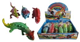 12 Bulk 5 inch Rainbow Stretch Dinosaur