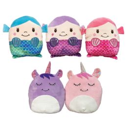 24 Bulk 12 inch Mermaid/unicorn Squish Pillow - Asst. 5 Asst. Styles