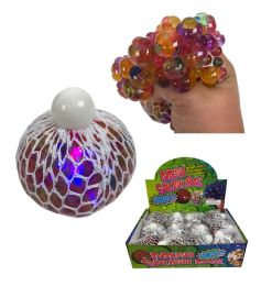 12 Bulk 4 inch Light Up Squeeze Mesh BalL- Asst.