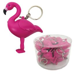 24 Bulk Flamingo Keychain W/light & Sound