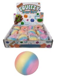 12 Bulk 3 inch Rainbow Stretch Squeeze Ball