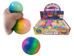 12 Bulk 3 inch Spiral Rainbow Squeeze Ball