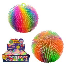 12 Bulk 9 inch Rainbow Puffer Ball
