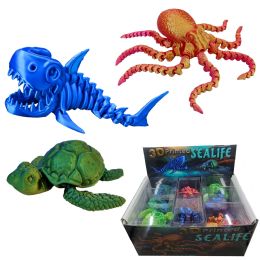 12 Bulk 3d Printed Sealife Fidget - 3 Asst. Styles